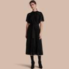 Burberry Burberry Pleated Silk Dress, Size: 00, Black