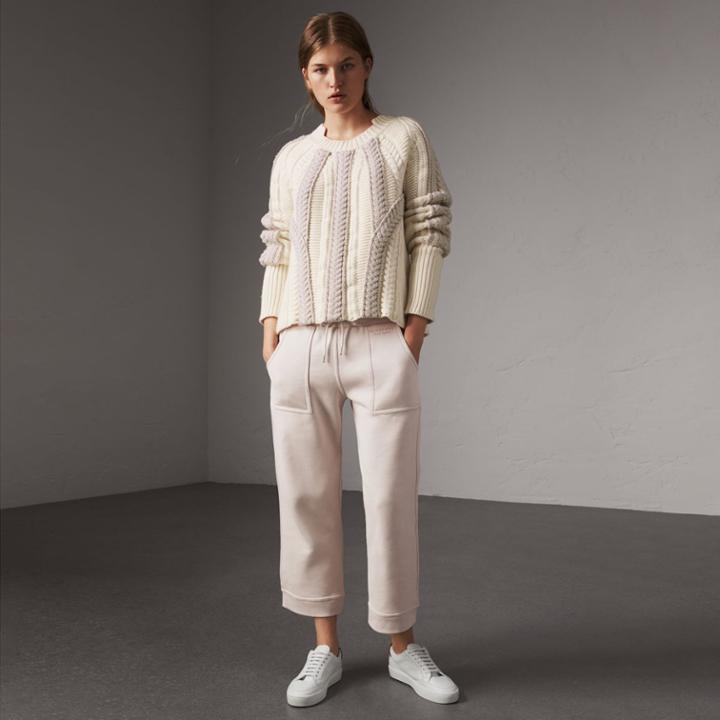 Burberry Burberry Cropped Jersey Sweatpants, Size: Xs, White