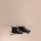 Burberry Burberry Shearling Lined Leather Lace-up Boots, Size: 9.5, Black