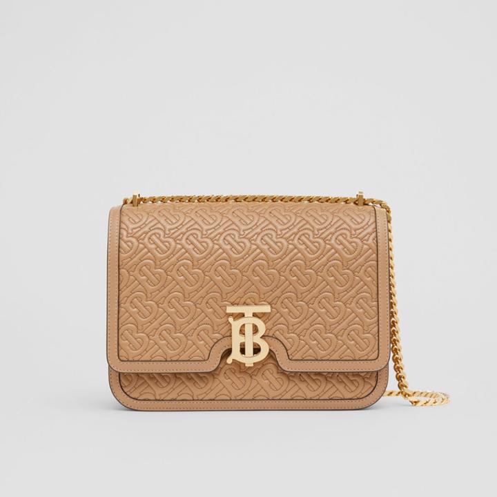 Burberry Burberry Medium Quilted Monogram Lambskin Tb Bag, Yellow