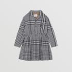 Burberry Burberry Childrens Long-sleeve Monogram Motif Check Cotton Dress, Size: 12m, Black