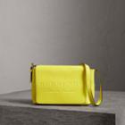 Burberry Burberry Small Embossed Neon Leather Messenger Bag, Yellow