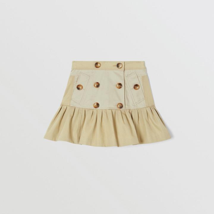 Burberry Burberry Childrens Gathered Cotton Twill Trench Skirt, Size: 10y, Yellow