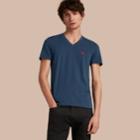 Burberry Burberry Cotton V-neck T-shirt, Blue