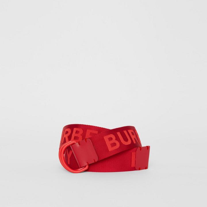 Burberry Burberry Logo Detail Double D-ring Belt, Red