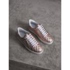 Burberry Burberry Metallic Check-quilted Leather Trainers, Size: 38, Beige