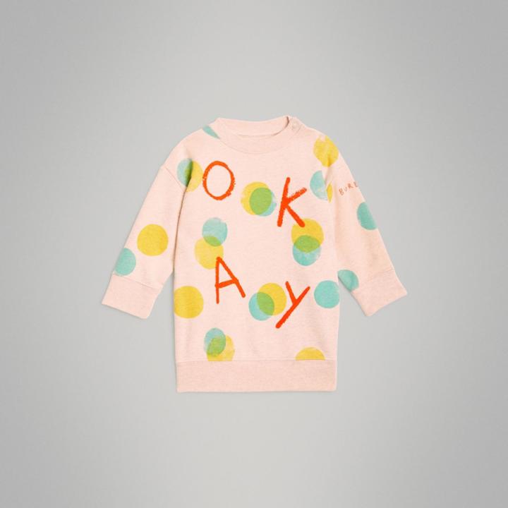 Burberry Burberry Childrens Oversized Spot Print Cotton Sweater Dress, Size: 12m, Beige