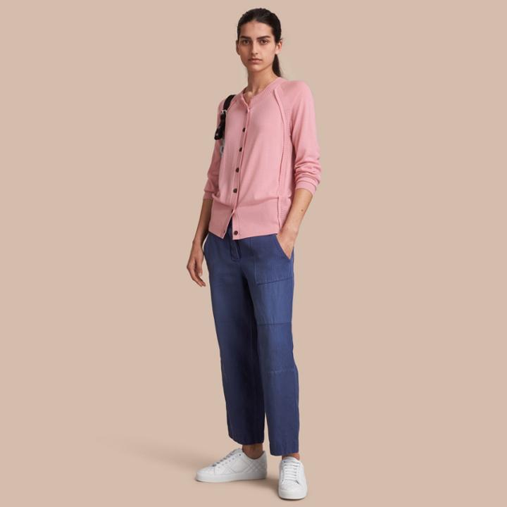 Burberry Burberry Open-knit Detail Cashmere Cardigan, Pink