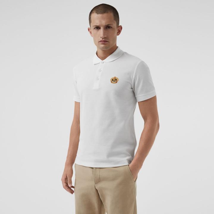 Burberry Burberry Archive Logo Cotton Piqu Polo Shirt, Size: M, White