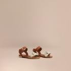 Burberry Burberry Cotton Bow And Leather Sandals, Size: 29, Yellow