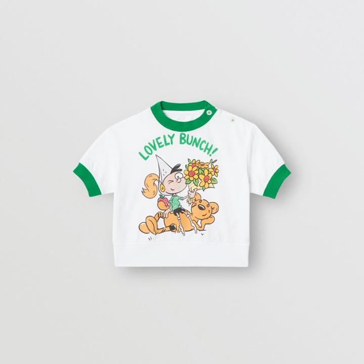 Burberry Burberry Childrens Cartoon Print Cotton T-shirt, Size: 6m, White