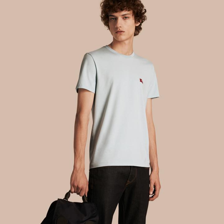 Burberry Burberry Liquid-soft Cotton T-shirt, Size: Xl, Blue