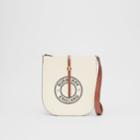 Burberry Burberry Logo Graphic Cotton Canvas And Leather Anne Bag, Brown