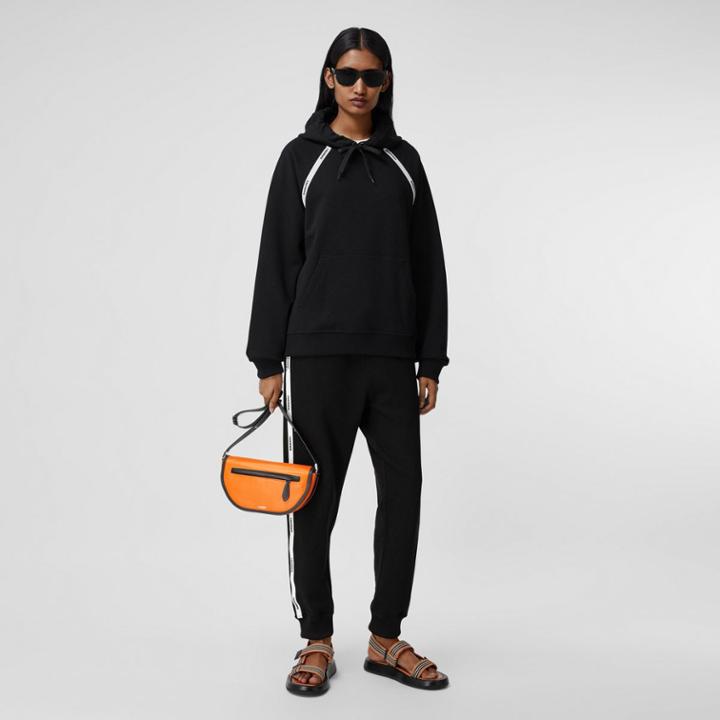 Burberry Burberry Logo Tape Cotton Jogging Pants, Size: Xs, Black