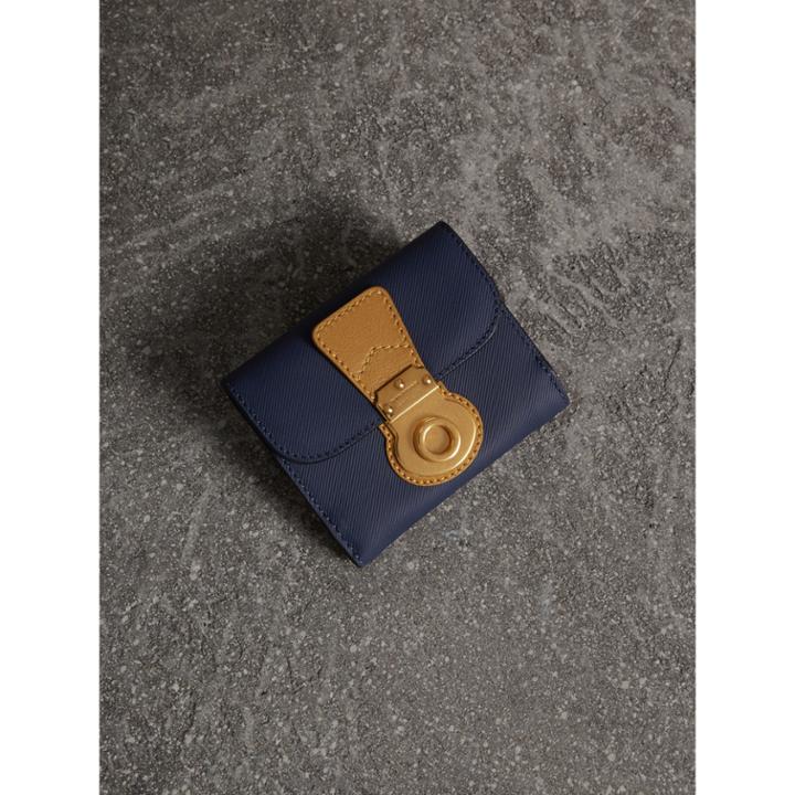 Burberry Burberry Two-tone Trench Leather Wallet, Blue