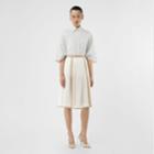 Burberry Burberry Chiffon Panel Silk Pleated Skirt, Size: 08, Yellow