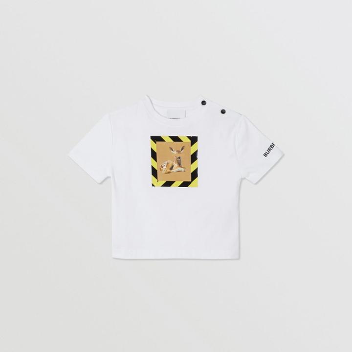 Burberry Burberry Childrens Deer Print Cotton T-shirt, Size: 2y, White