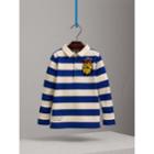 Burberry Burberry London Icons Motif Cotton Rugby Shirt, Size: 12y, Blue