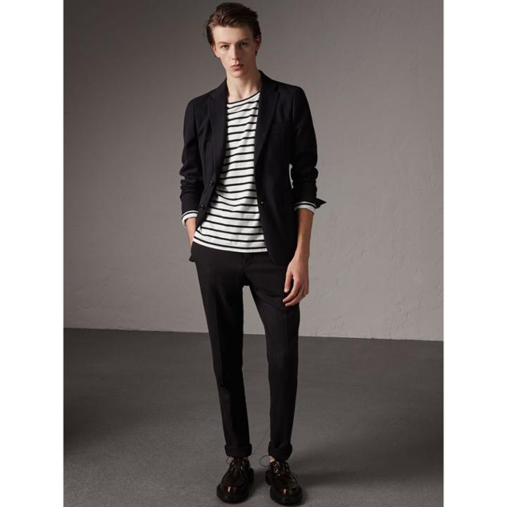Burberry Burberry Soho Fit Herringbone Cotton Blend Jacket, Size: 42r