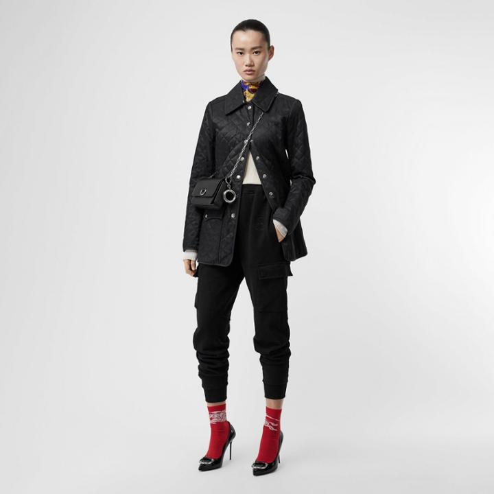 Burberry Burberry Pocket Detail Cotton Jersey Trackpants, Size: M, Black
