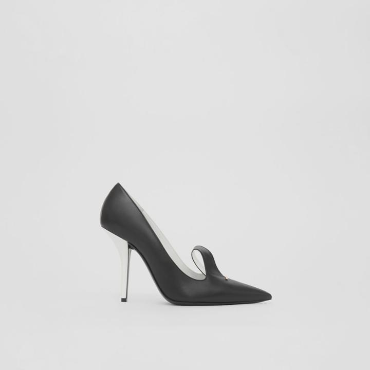 Burberry Burberry Two-tone Leather Point-toe Pumps, Size: 36.5