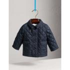 Burberry Burberry Check Detail Diamond-quilted Jacket, Size: 6m, Blue