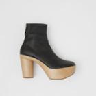 Burberry Burberry Lambskin And Wood Platform Boots, Size: 36.5