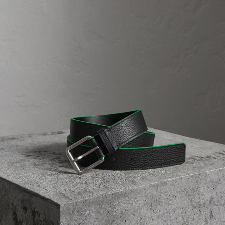 Burberry Burberry Contrast Detail Leather Belt, Size: 90