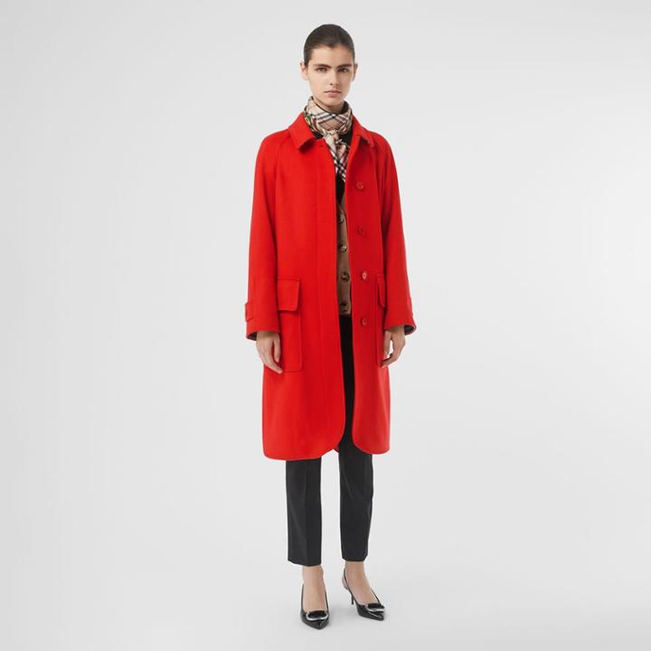 Burberry Burberry Cashmere Car Coat, Size: 04, Red