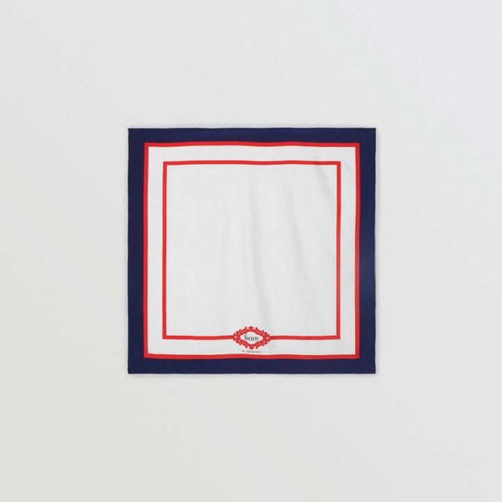 Burberry Burberry Archive Society Print Silk Square Scarf, Blue
