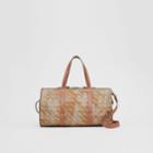 Burberry Burberry Monogram Print Nylon And Leather Barrel Bag, Brown