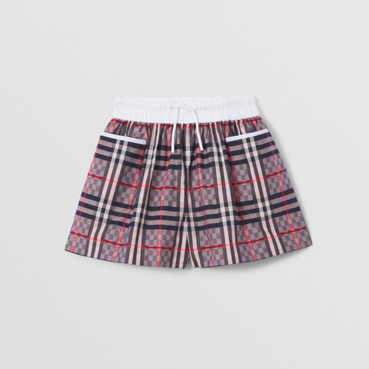 Burberry Burberry Childrens Chequerboard Stretch Cotton Jacquard Shorts, Size: 10y