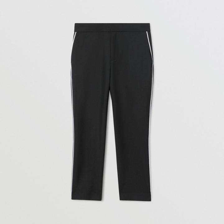 Burberry Burberry Childrens Piping Detail Wool Mohair Tailored Trousers, Size: 14y, Black