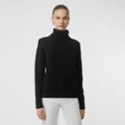 Burberry Burberry Embroidered Crest Cashmere Roll-neck Sweater, Black