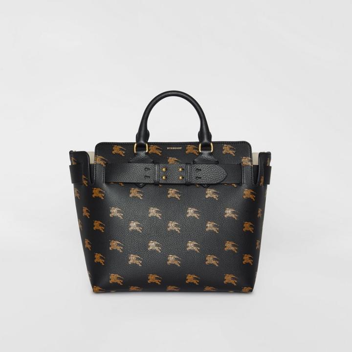 Burberry Burberry The Medium Equestrian Knight Leather Belt Bag, Black