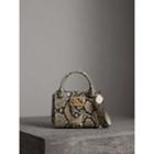 Burberry Burberry The Small Buckle Tote In Python, Brown