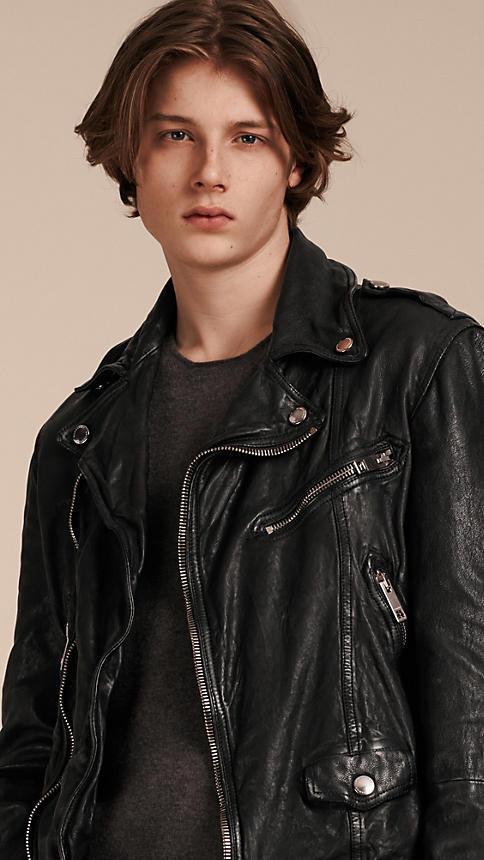 Burberry Washed Lambskin Biker Jacket