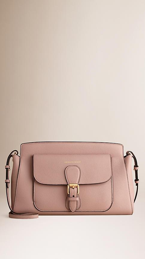 Burberry The Saddle Clutch In Grainy Leather And Bonded Suede