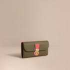 Burberry Burberry Two-tone Trench Leather Continental Wallet, Green