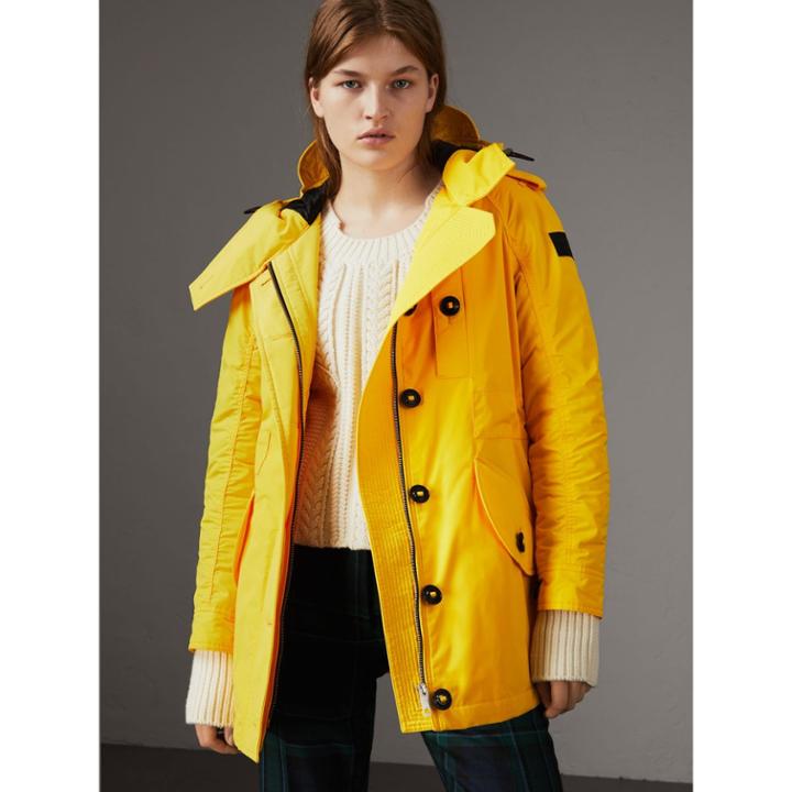 Burberry Burberry Technical Taffeta Hooded Parka, Size: 10