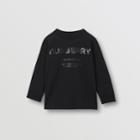 Burberry Burberry Childrens Long-sleeve Horseferry Print Cotton Top, Size: 10y, Black