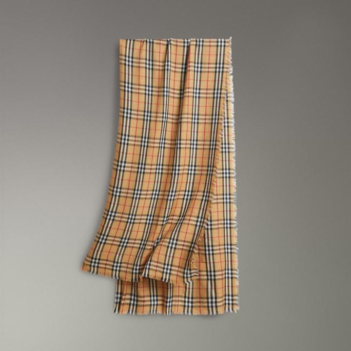 Burberry Burberry Vintage Check Lightweight Cashmere Scarf