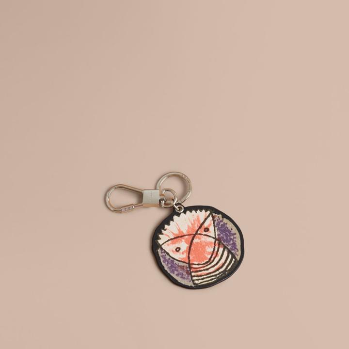 Burberry Burberry Pallas Heads Print Leather Key Ring, Black