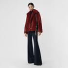 Burberry Burberry Faux Fur Single-breasted Jacket, Size: 00, Red