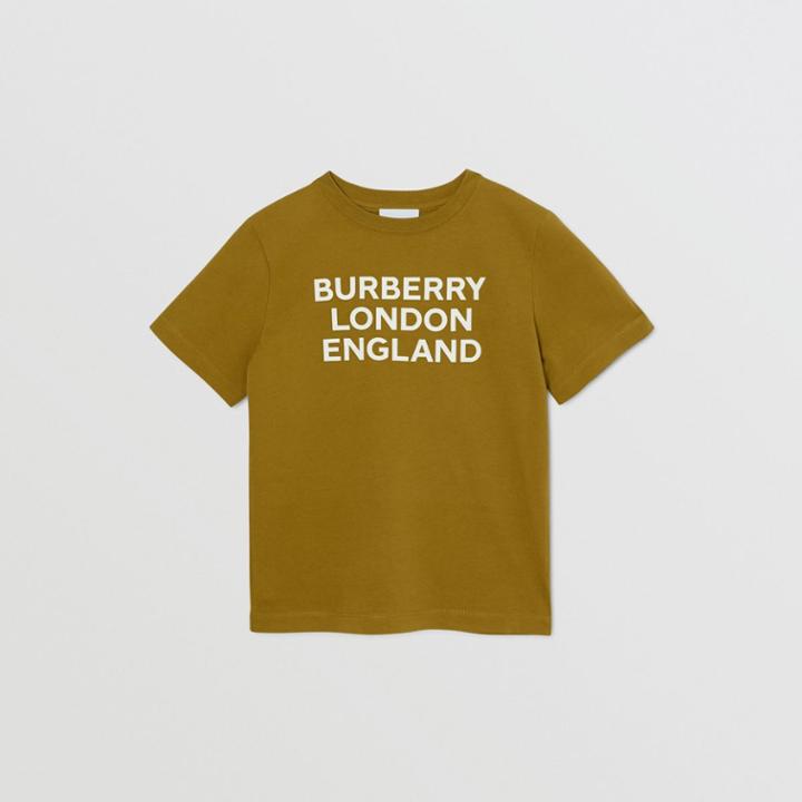 Burberry Burberry Childrens Logo Print Cotton T-shirt, Size: 14y, Green