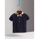 Burberry Burberry Check Collar Cotton Polo Shirt, Size: 2y, Blue