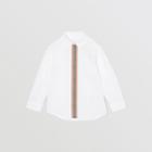 Burberry Burberry Childrens Icon Stripe Trim Stretch Cotton Shirt, Size: 14y, White