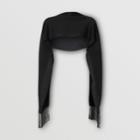 Burberry Burberry Silk Satin Capelet With Sleeves, Black