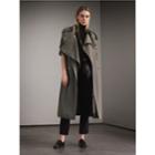 Burberry Burberry Tropical Gabardine Trench Coat, Size: 06, Blue