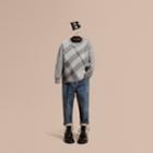 Burberry Burberry Needle-punch Check Merino Wool Jumper, Size: 10y, Grey
